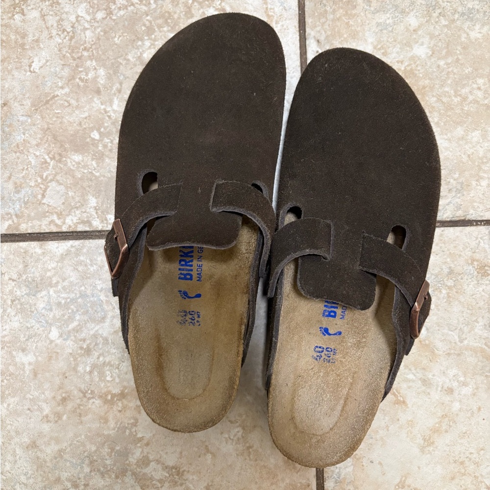 Birkenstock Men's Dark Brown Suede Sandals